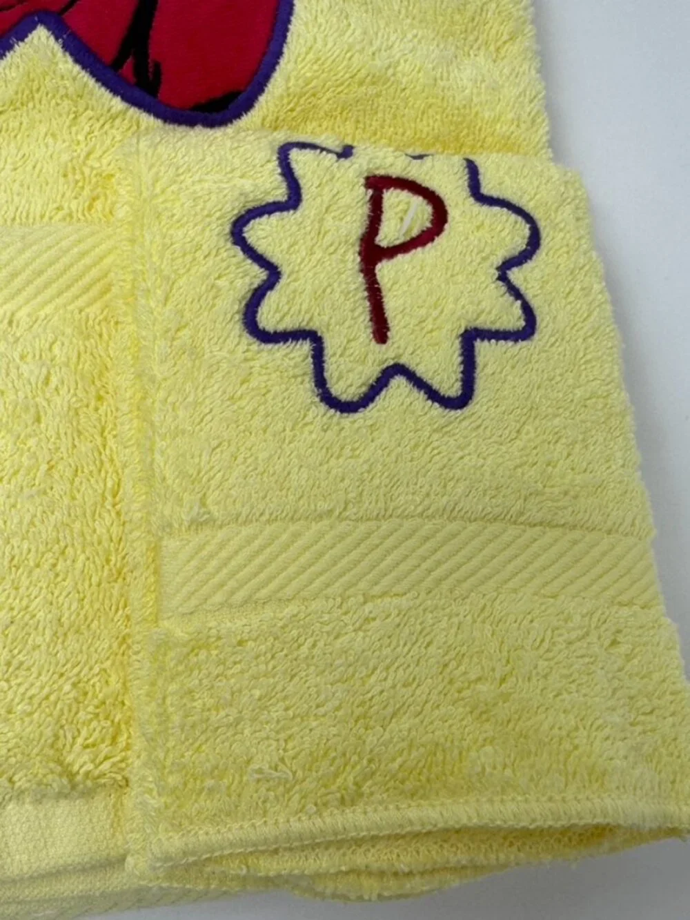 Vtg Disney Winnie The Pooh Soft Yellow Bath Towel & Washcloth, Cotton 90's NEW